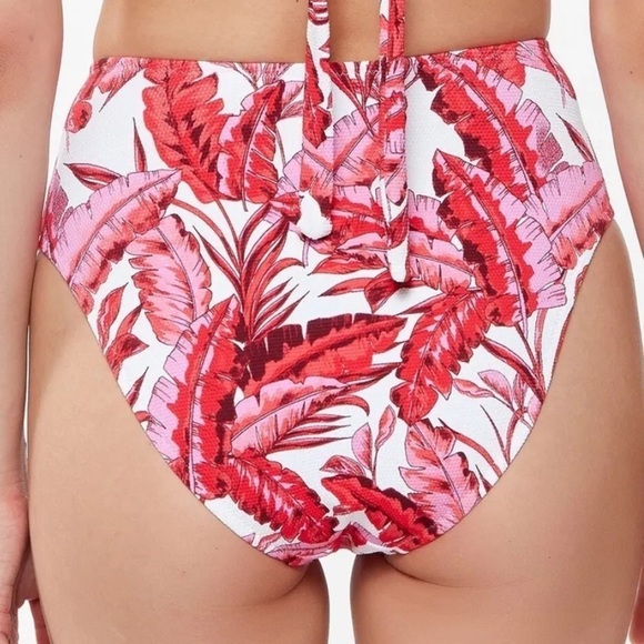 Jessica Simpson FUCHSIA MULTI Paradiso Palm O-Ring Swim Bottom, US Medium - Picture 2 of 5